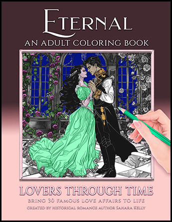 A historically themed coloring book cover by Sahara Kelly