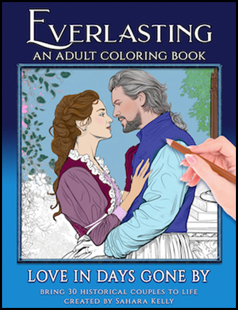 A historically themed coloring book cover by Sahara Kelly